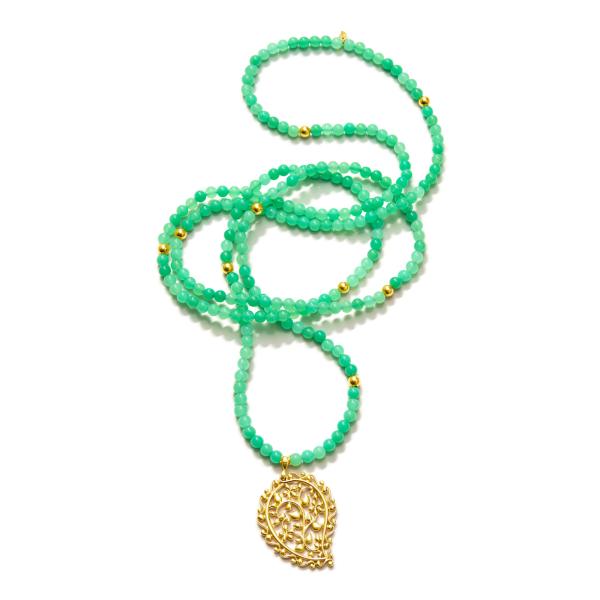 INDIA Halskette Chrysoprase