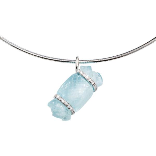 Collier Bonbon Aquamarin (Ohne Kette)
