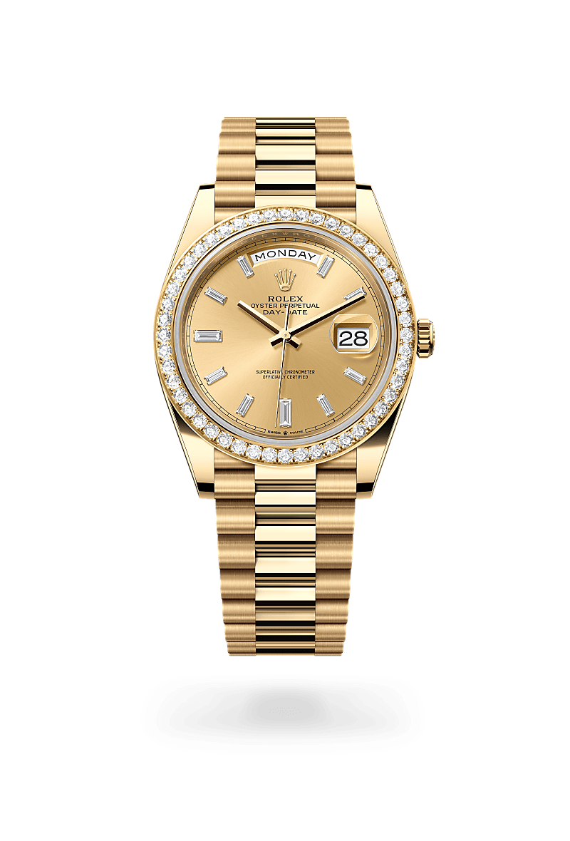 Rolex Day-Date 40 M228348RBR-0002 Herrenuhr - Oyster, 40 mm, Gelbgold mit Diamanten